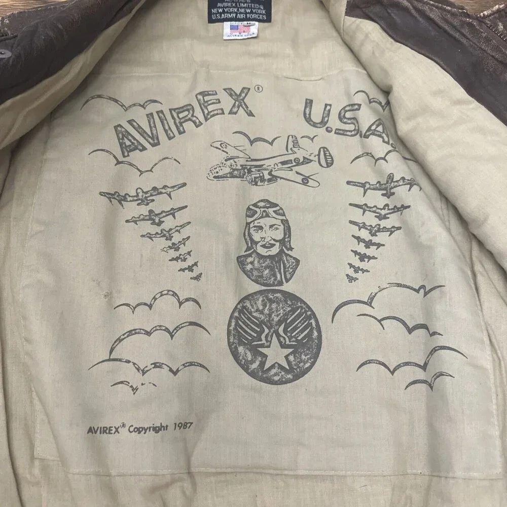Avirex Authentic Leather Aviation Vest Vintage AMA